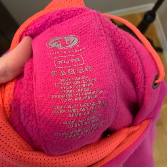 Bright Pink with Orange Detail Hoodie - Picture 9 of 9